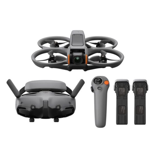 Pacote com drone DJI Avata 2 + estabilizador RC Motion 3 + fone de ouvido Google 3 + 3 baterias